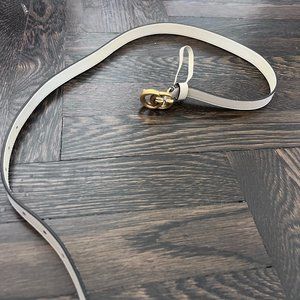 GUCCI THIN LEATHER BELT WITH DOUBLE G BUCKLE (cream)